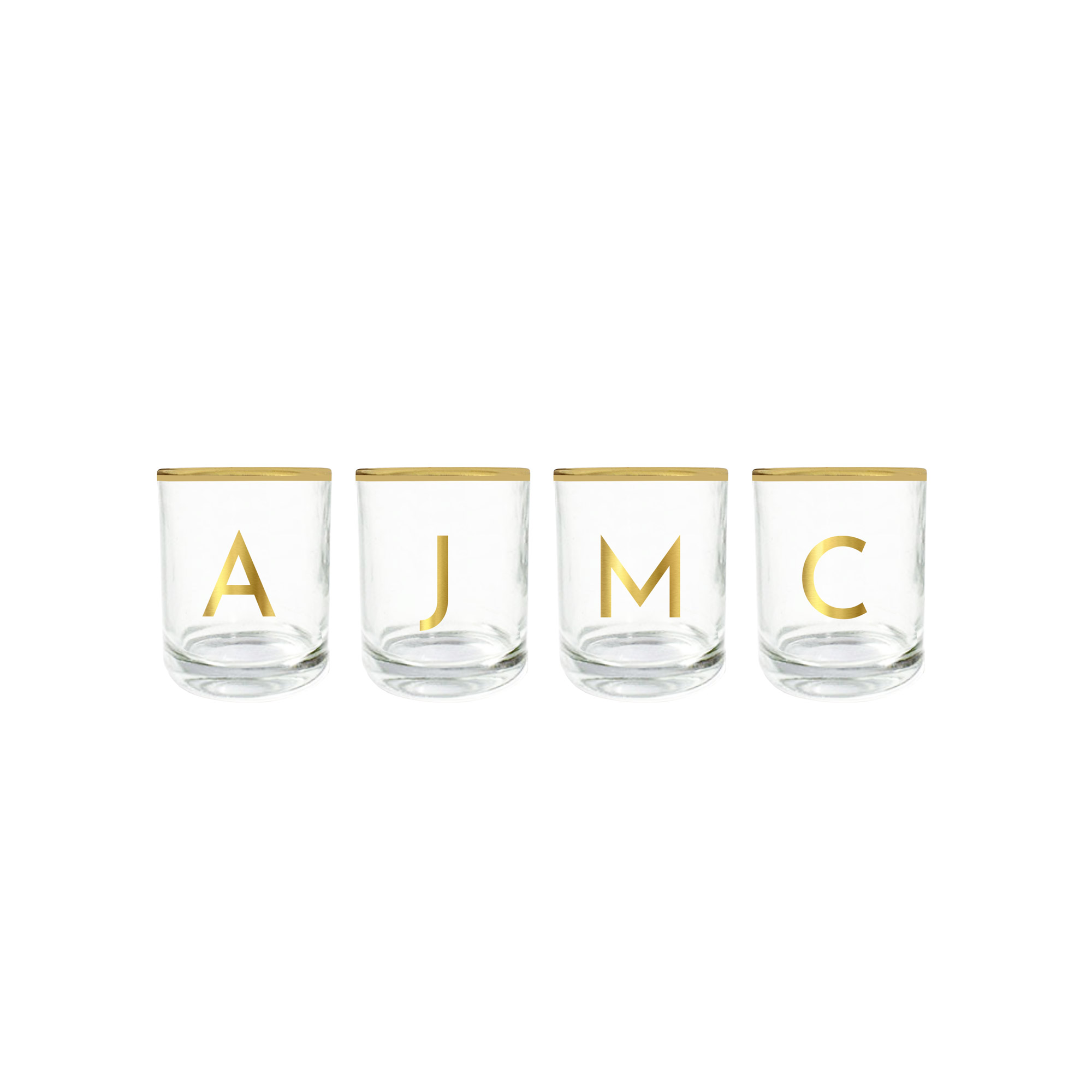 Alphabet Candle Holders A, J, M, C Assorted Treehouse Brand Group